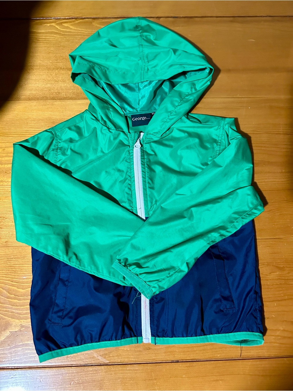 George Kids Teal Green & Navy Hooded Swim Jacket
